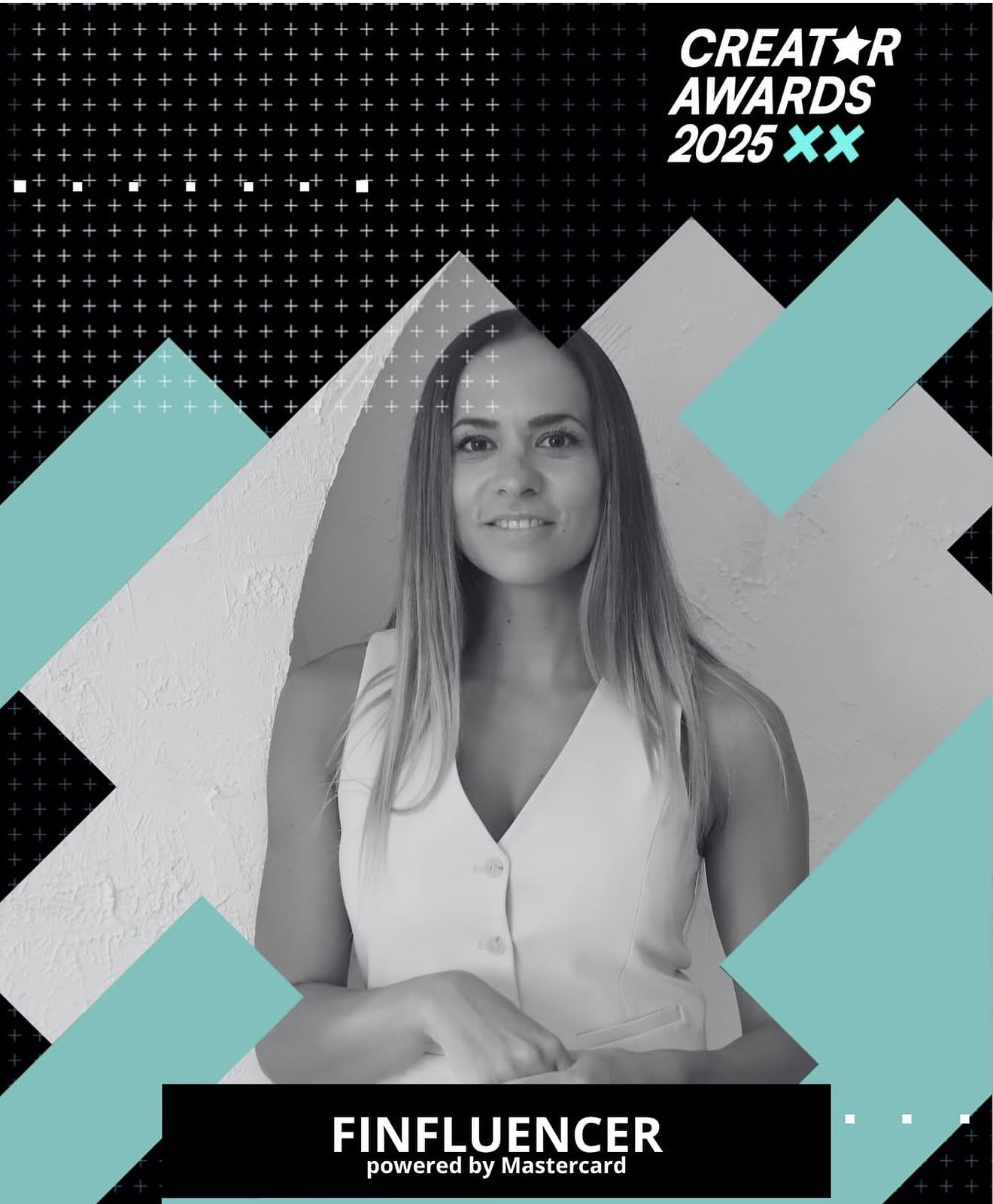 Sipos Viktória a Creator Awards 2025 Finfluencer powered by Mastercard vizuálján